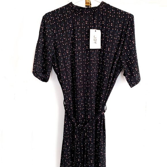NWT jacqueline de yong piper 2/4 dress black dot 8 - Picture 4 of 10